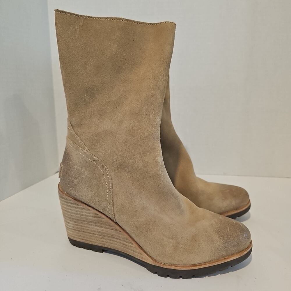 Sorel NL2563-213 After Hours Mid Top Waterproof Beach Tan Suede Boot Size 9